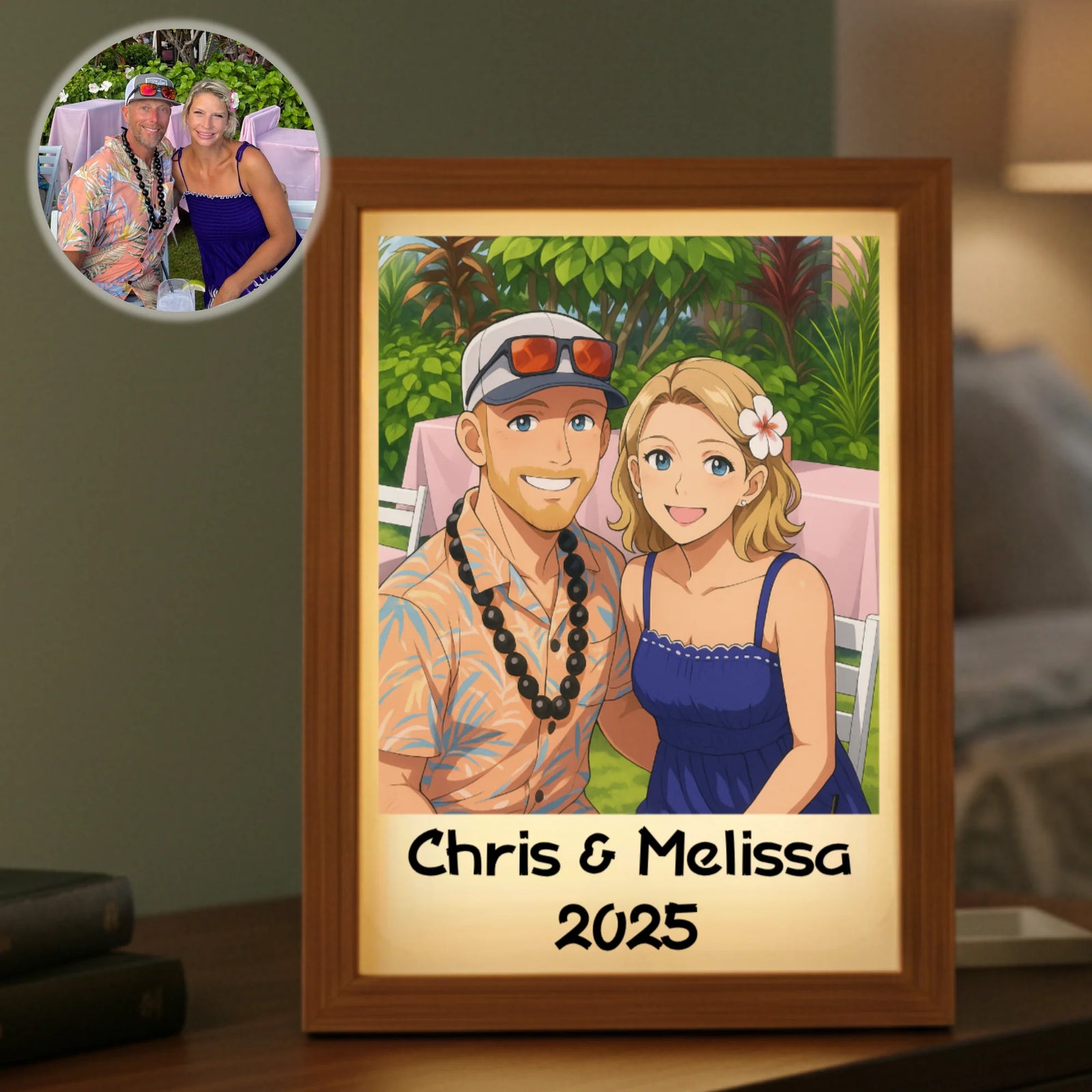 Personalized anime portrait light box Willow and Hive