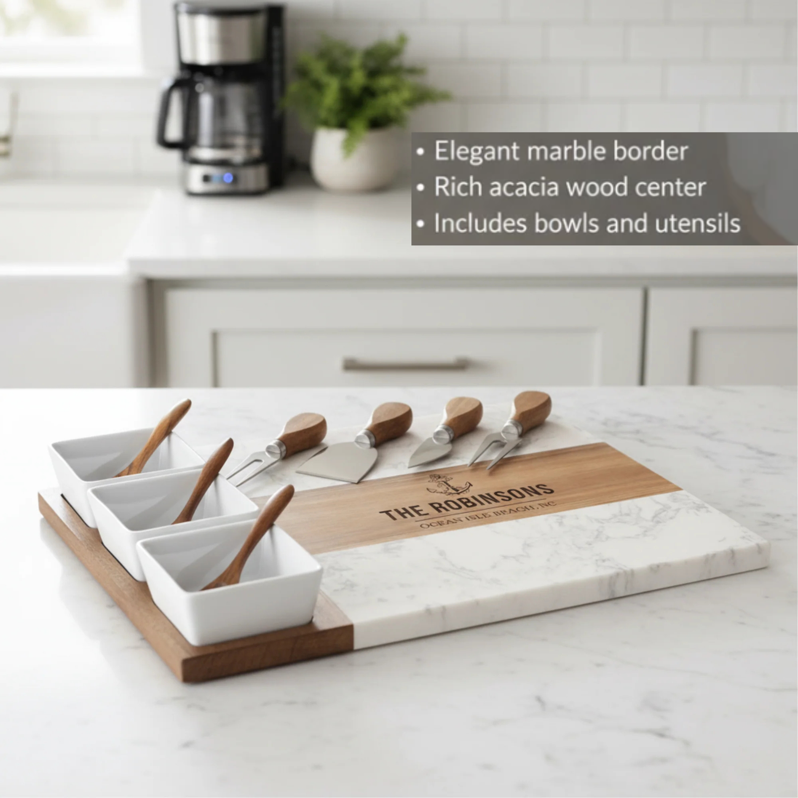 Personalized Coastal Keepsake Charcuterie Set