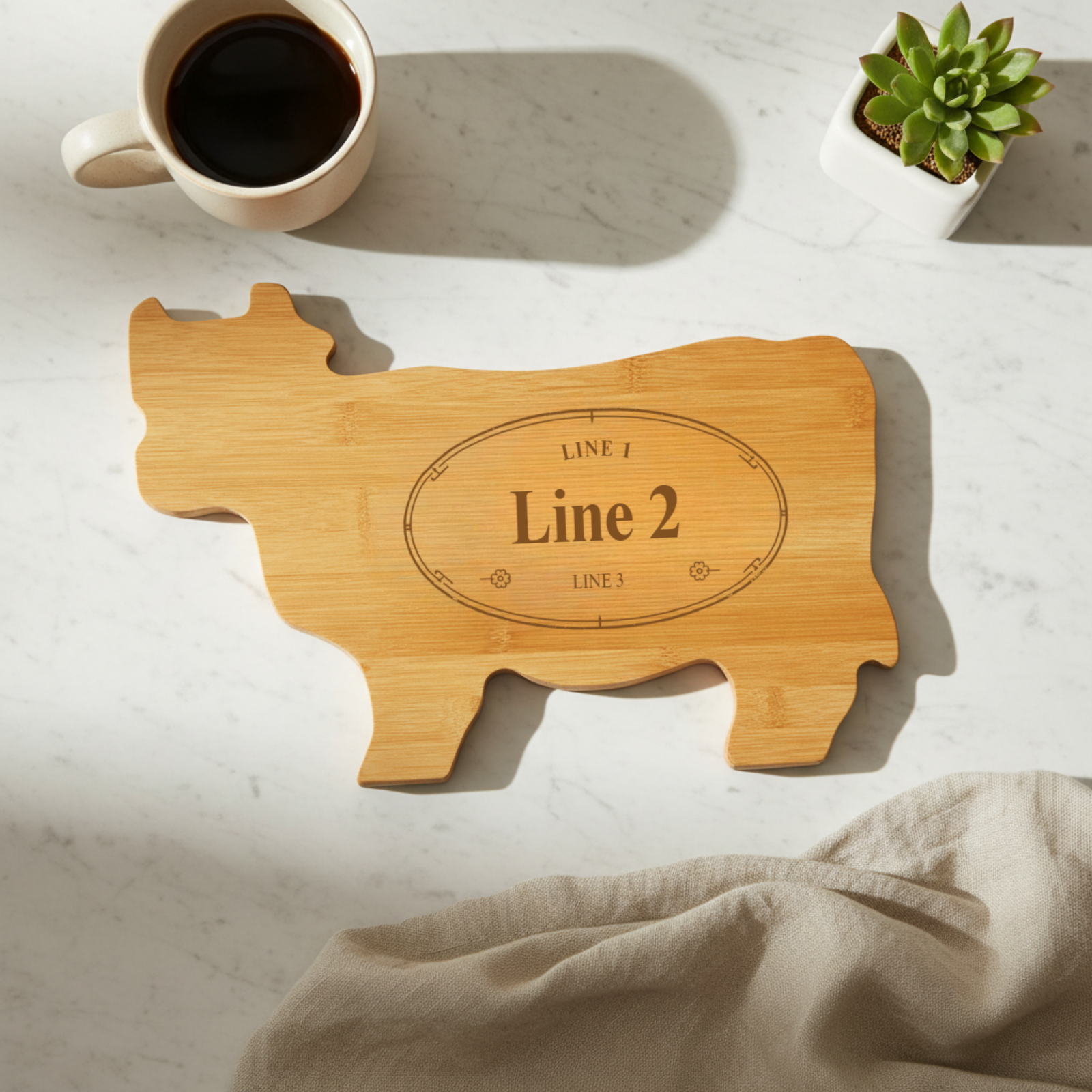 Personalized Cow Cutting Board