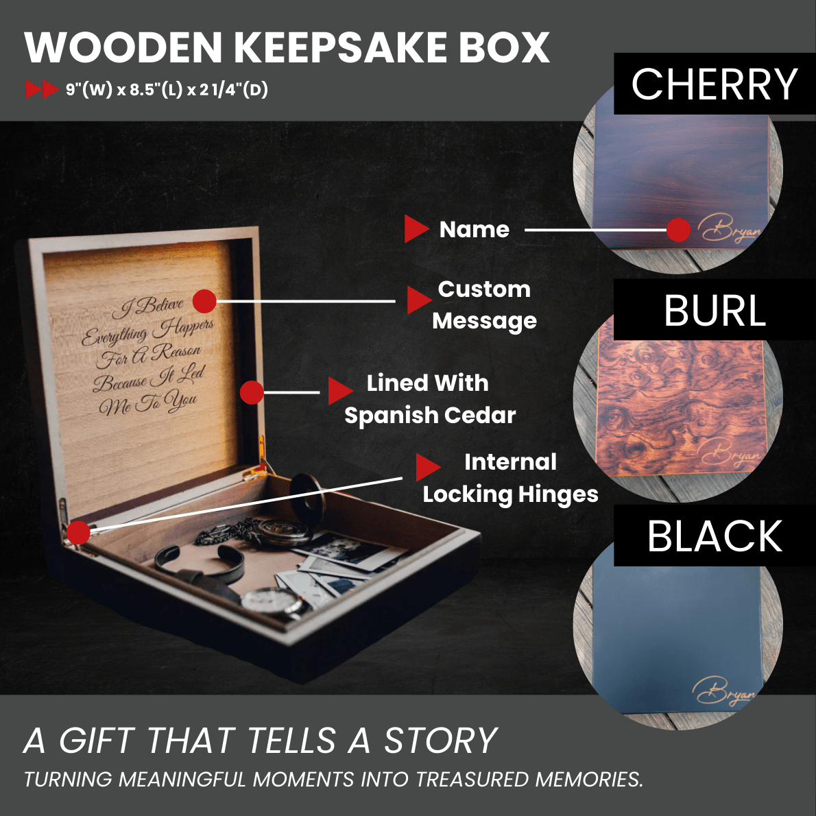 Unique Personalized Personalized Men's Wooden Keepsake Box Customized Gift Set Gifts for Men by Groovy Guy