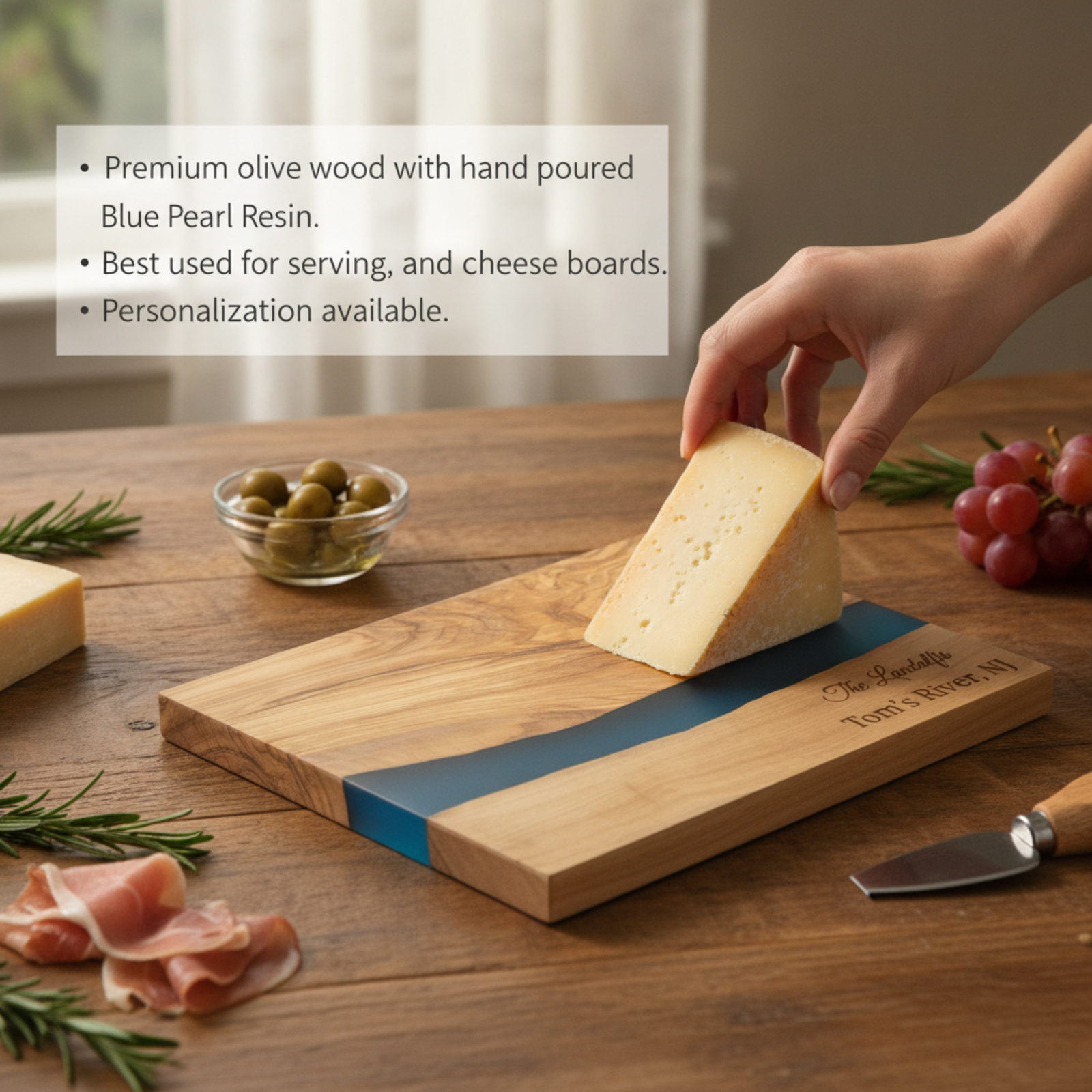 Ocean Resin River Serving Board