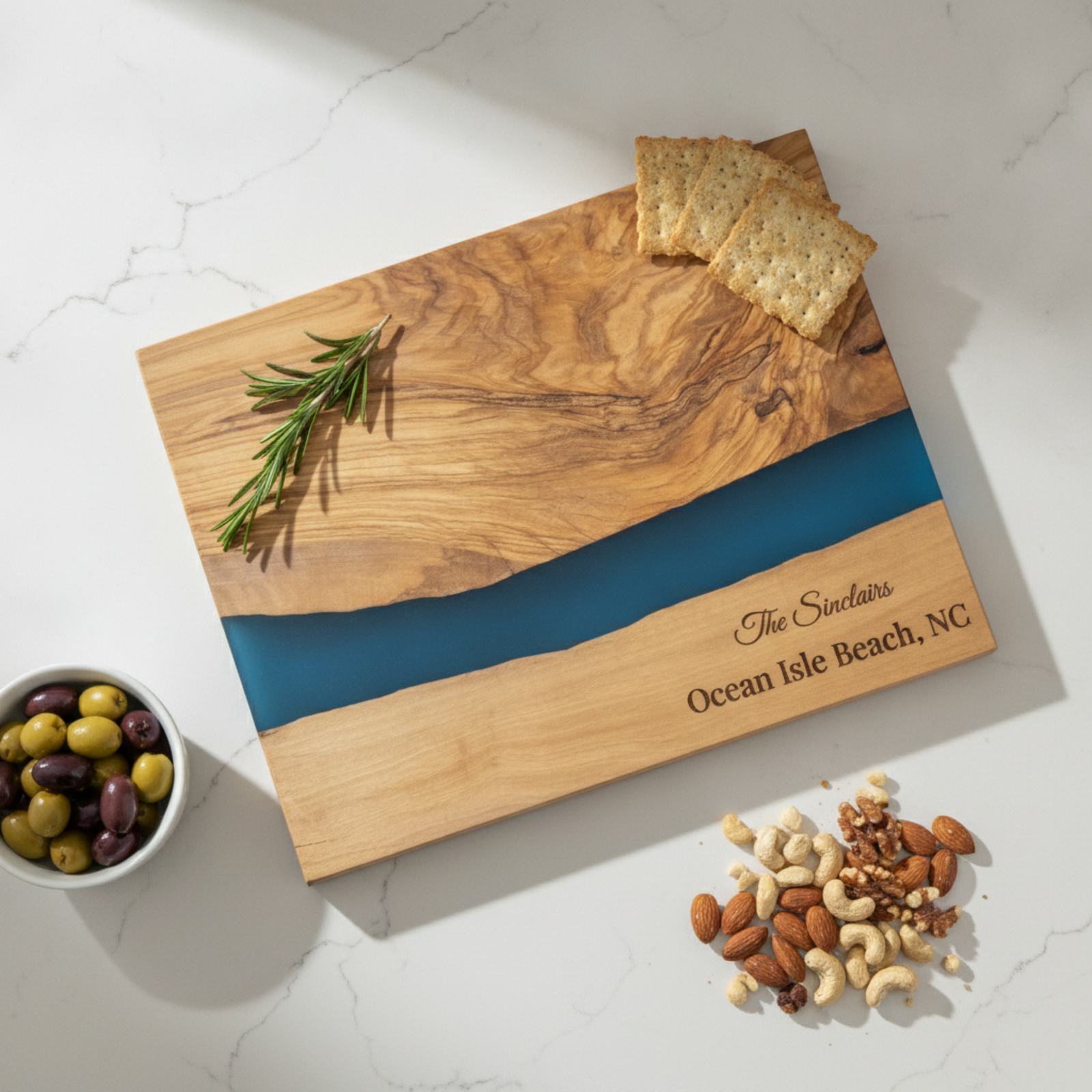 Ocean Resin River Serving Board