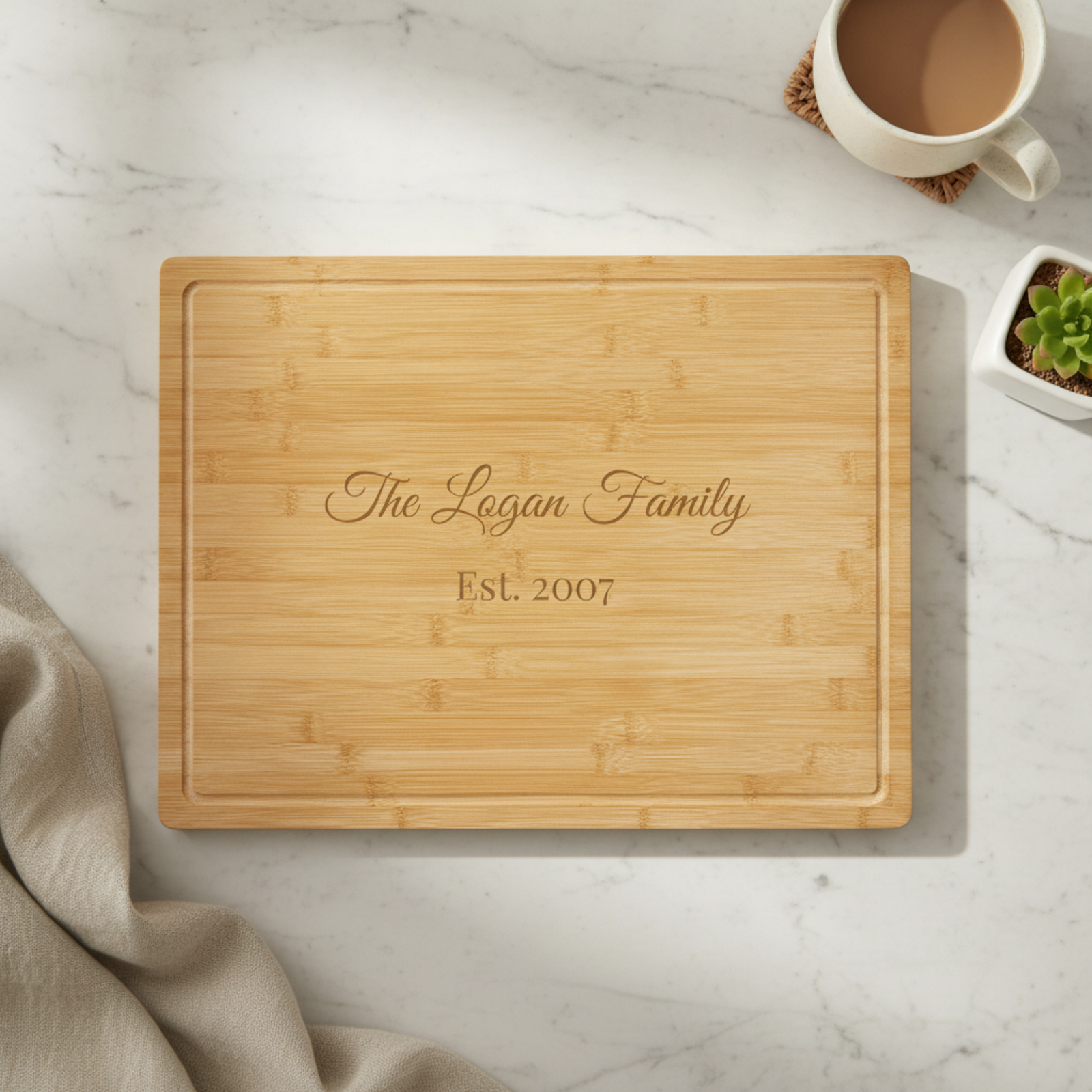 Personalized Large Bamboo Cutting Board