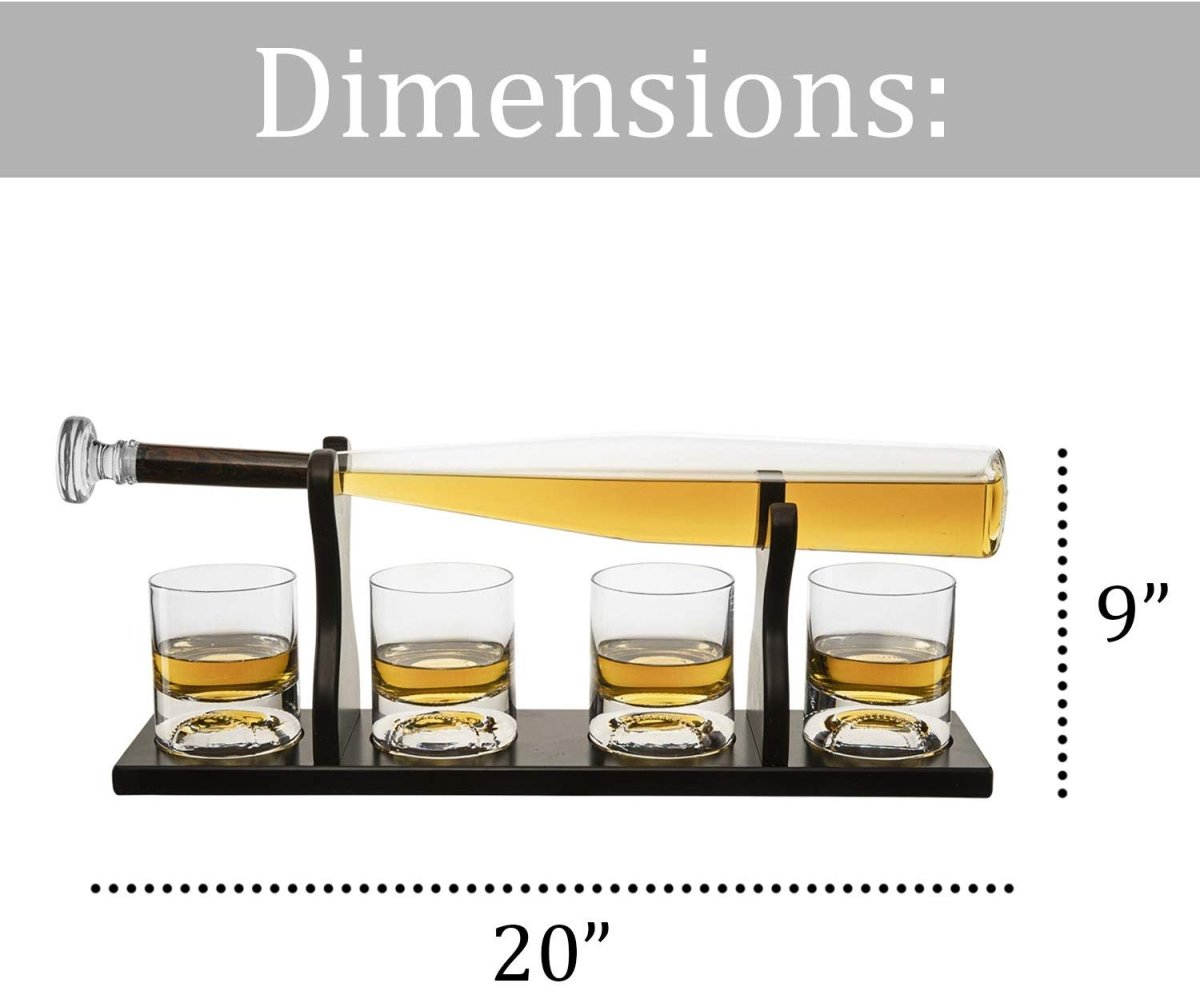 Unique Personalized Personalized Baseball Bat Whiskey Decanter Set Customized Baseball Gifts for Men by Groovy Guy