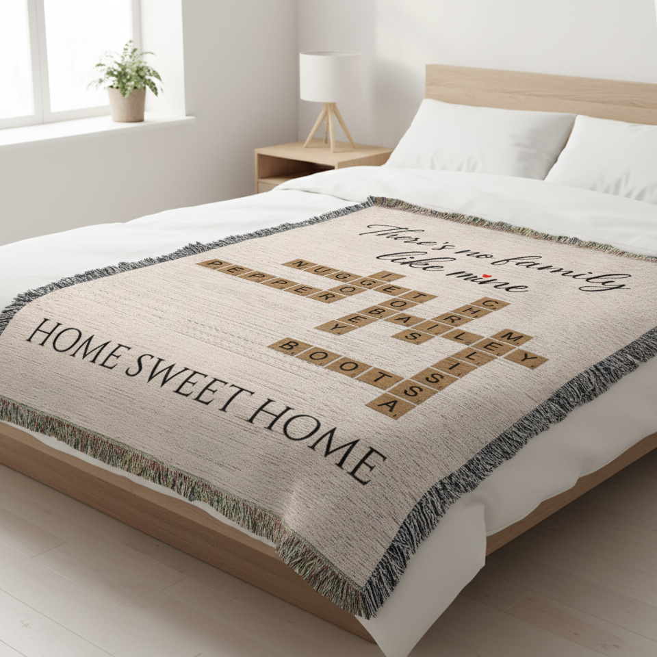 Custom Family Crossword Blanket
