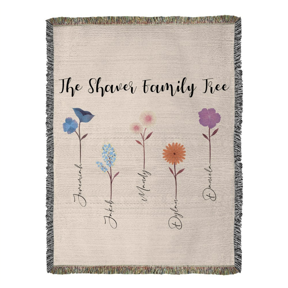 Family Garden Personalized Woven Blanket