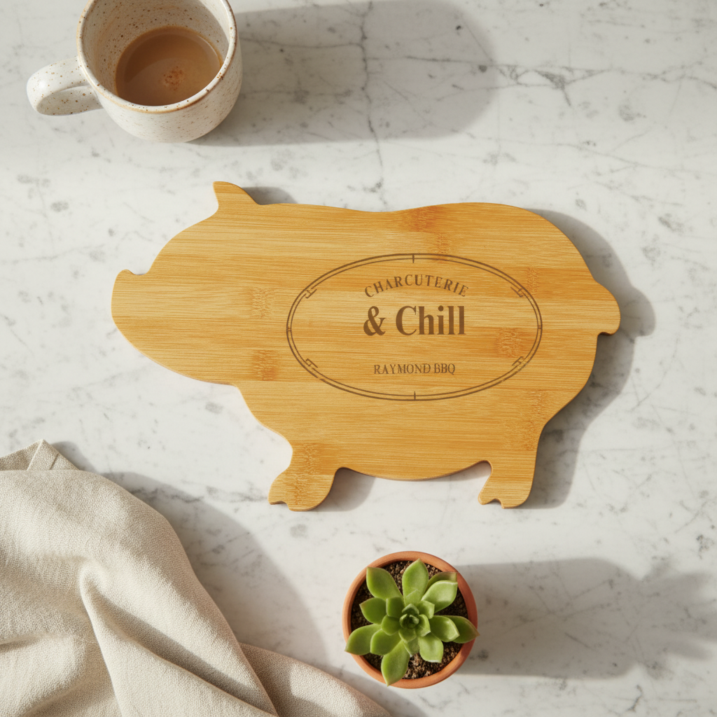 Personalized Pig Shaped Cutting Board