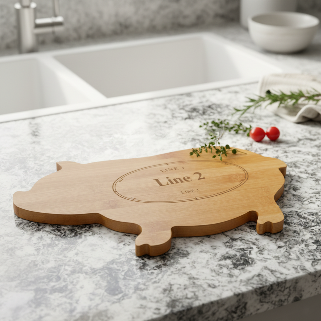Personalized Pig Shaped Cutting Board