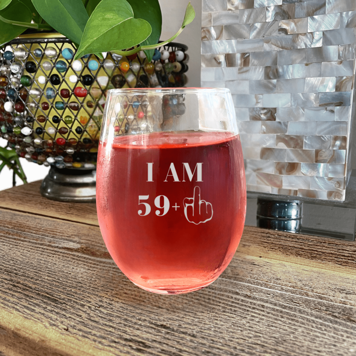 Personalized Witty Birthday Custom Wine Glass for her, Customized Gifts for Women by Groovy Girl Gifts