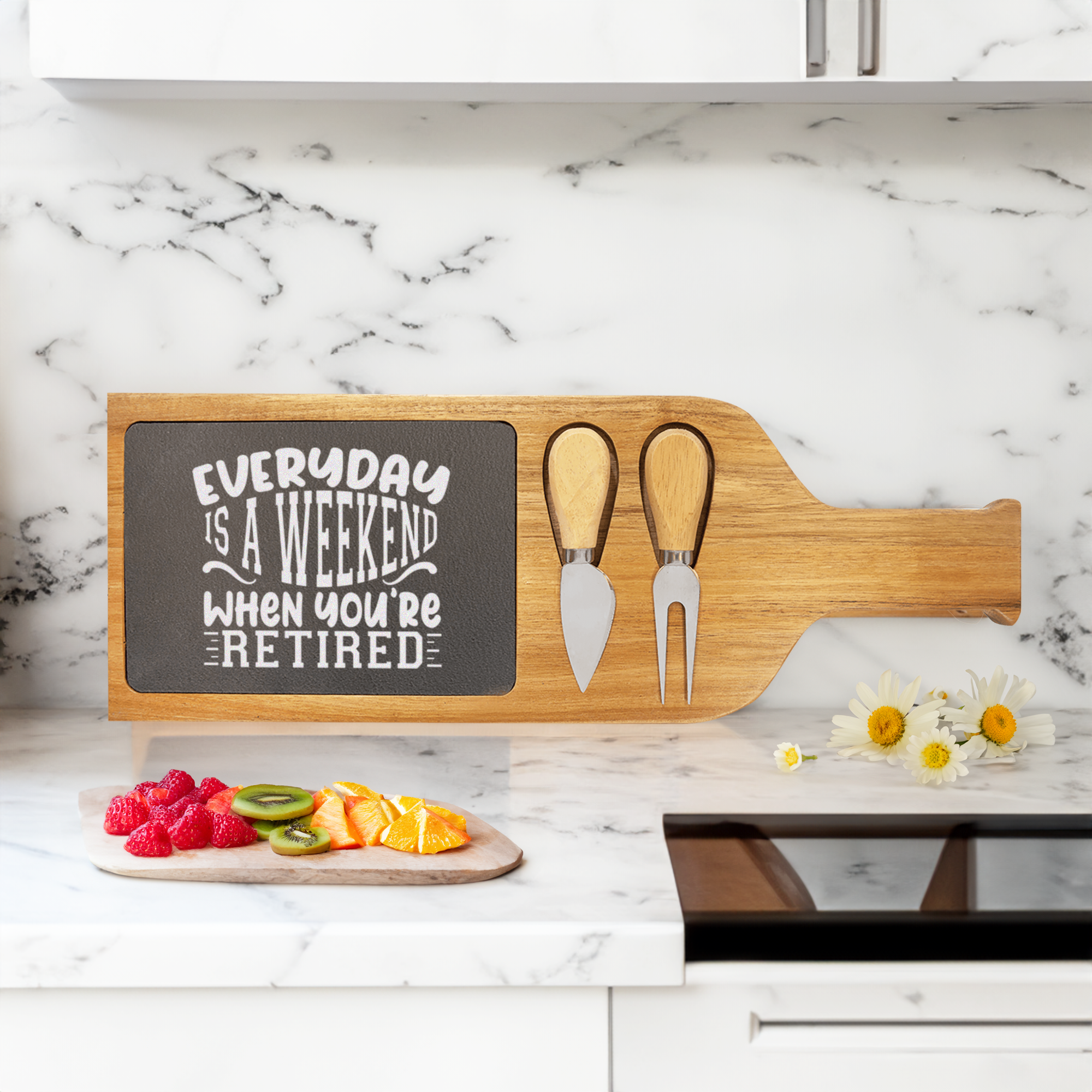 Every Day Is A Weekend Wood Slate Serving Tray With Handle