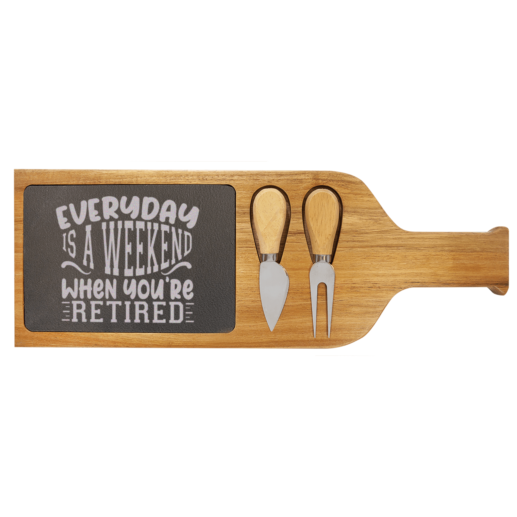 Every Day Is A Weekend Wood Slate Serving Tray With Handle
