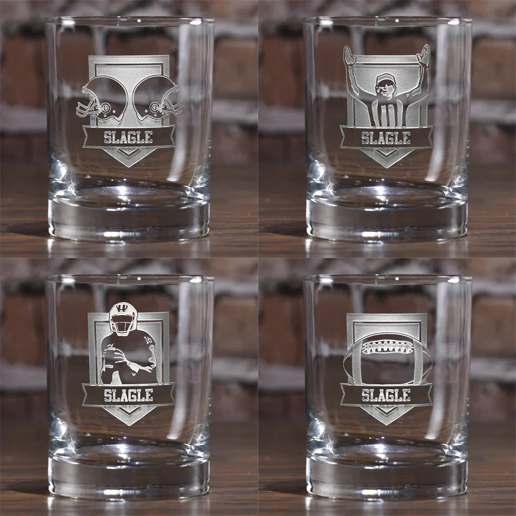 Football Fan Whiskey Glass Set
