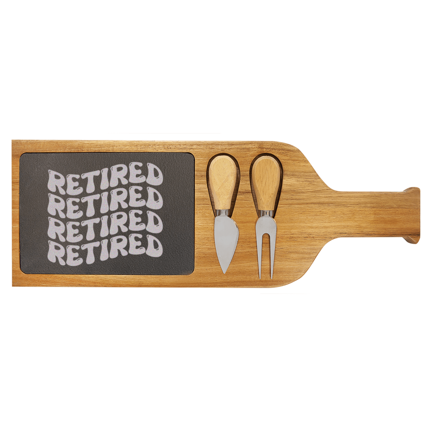 Groovy And Retired Wood Slate Serving Tray With Handle