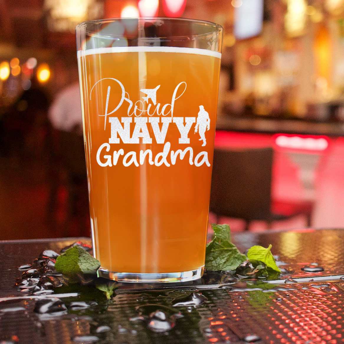 Proud Navy Grandma Pint Glass