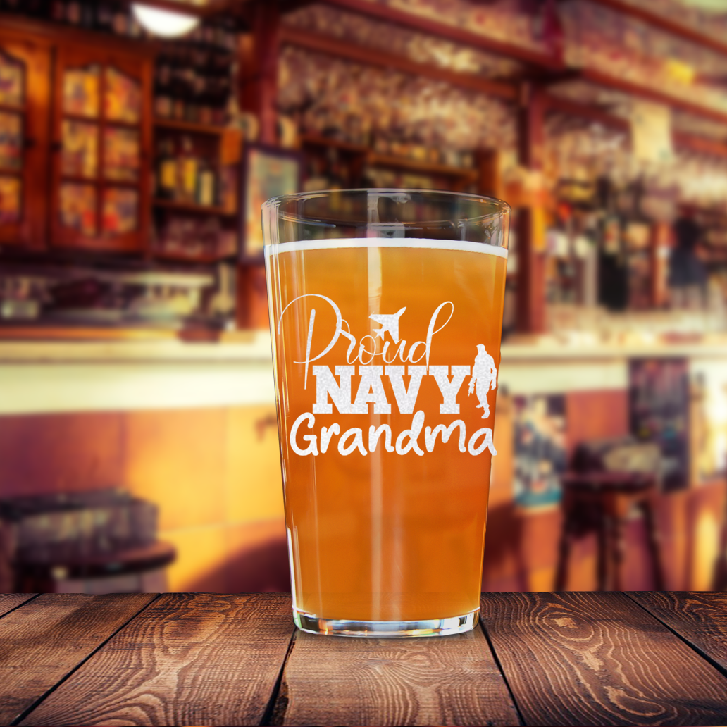 Proud Navy Grandma Pint Glass