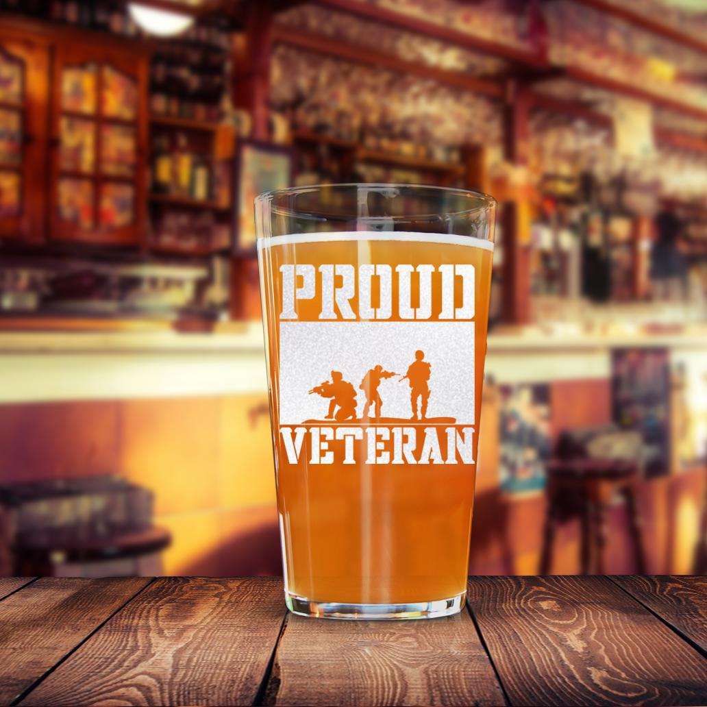Proud Veteran Pint Glass
