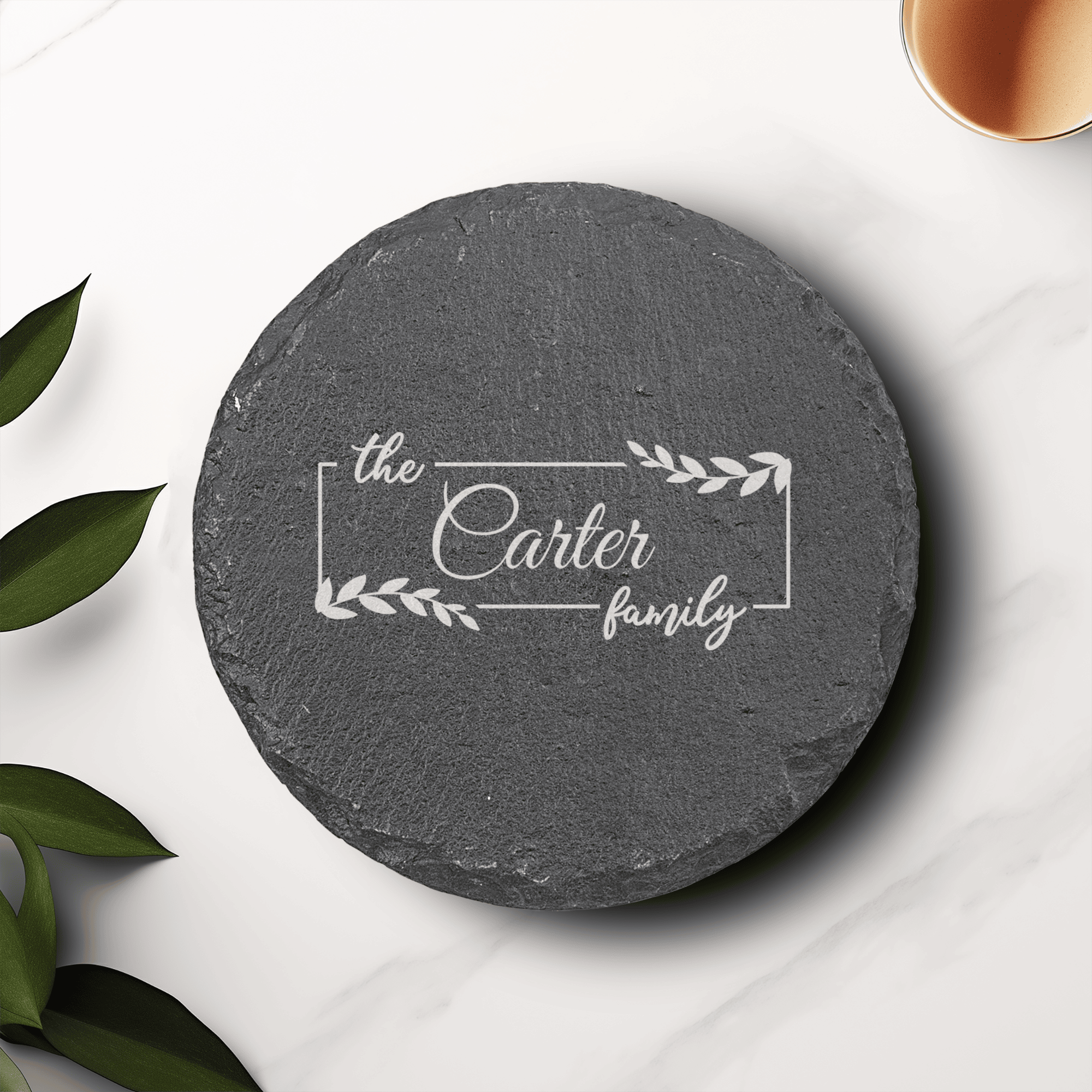 Roots And Rings Slate Coaster