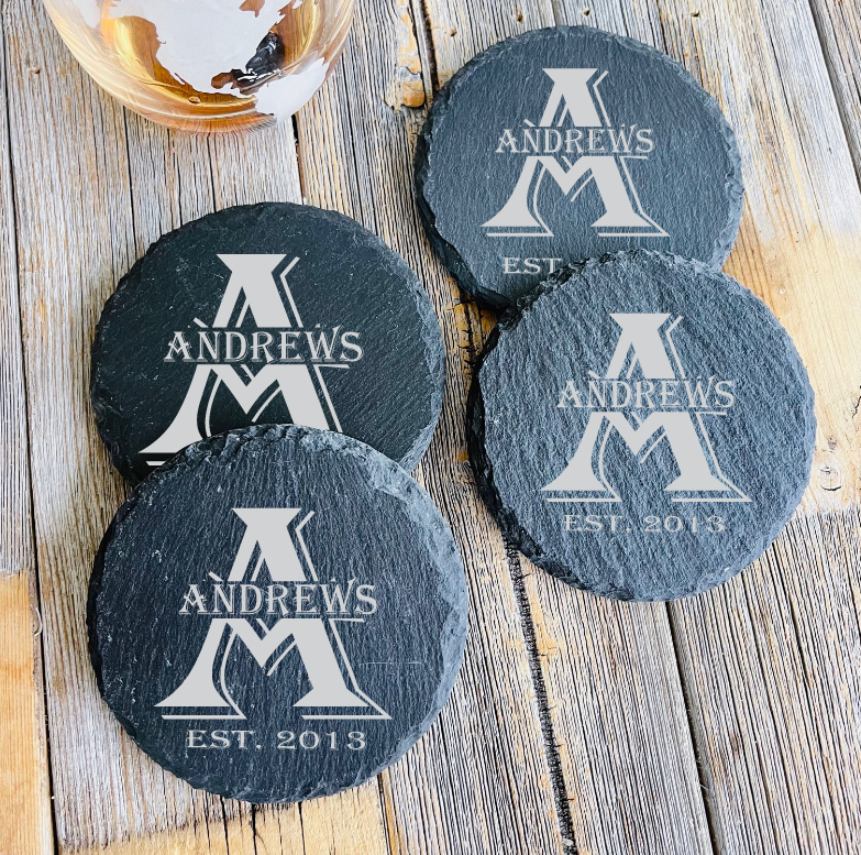 Personalized Slate Coaster Set