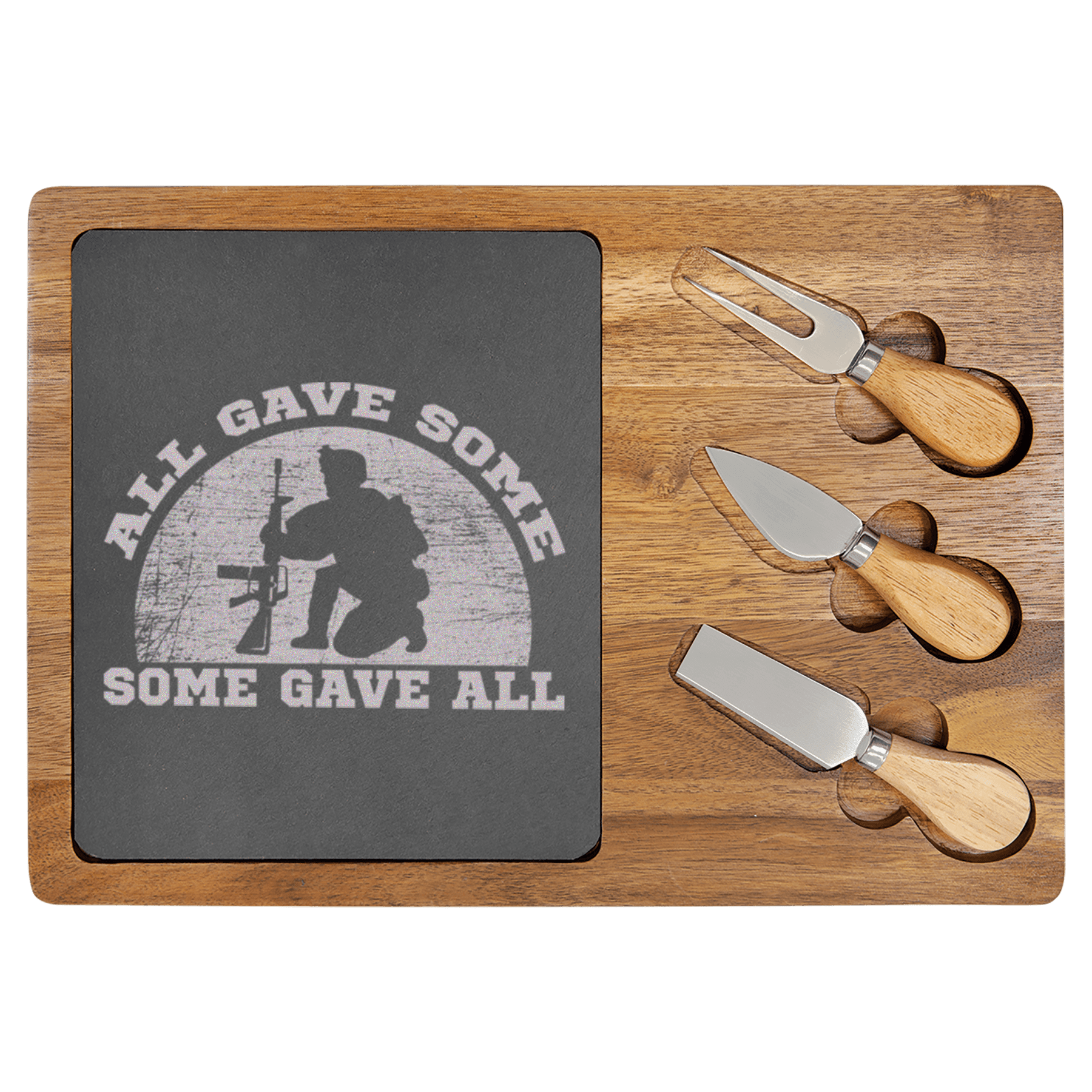 Some Gave All Wood Slate Serving Tray