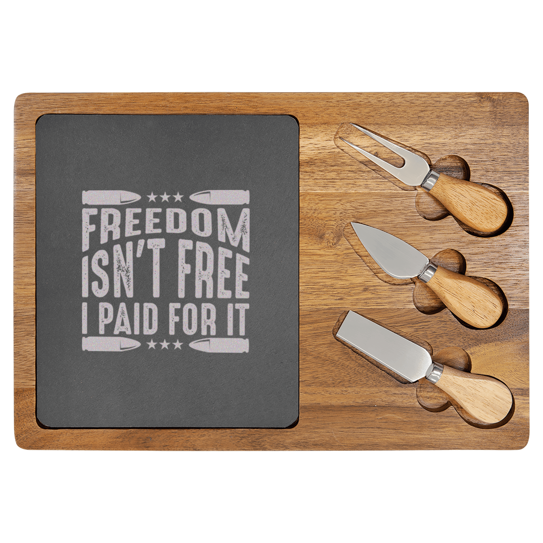 The Price Of Freedom Wood Slate Serving Tray