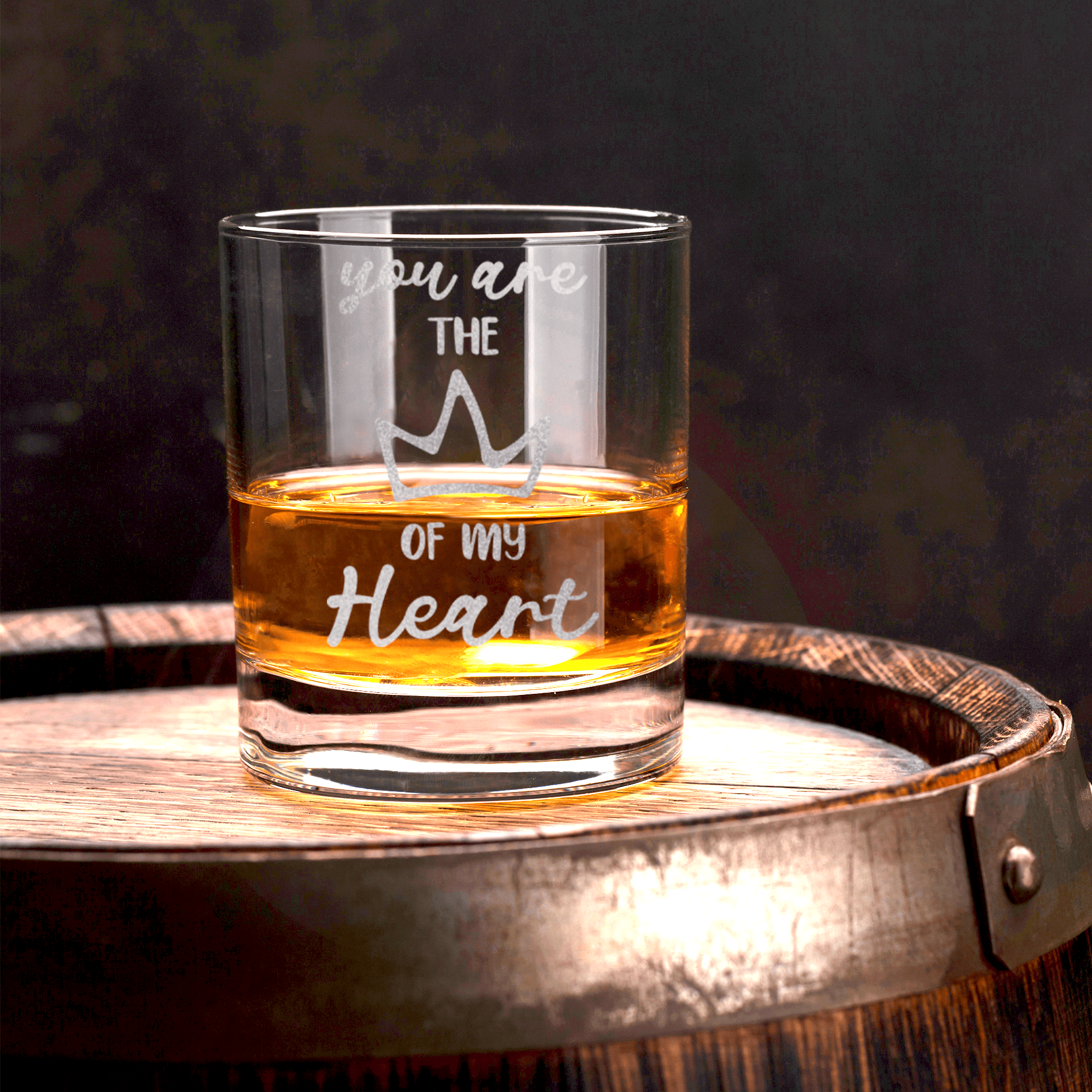 The Queen Of My Heart Whiskey Glass