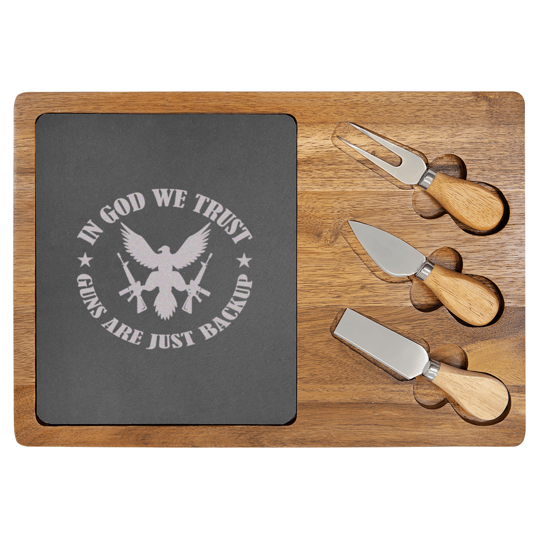 This Is My Backup Wood Slate Serving Tray