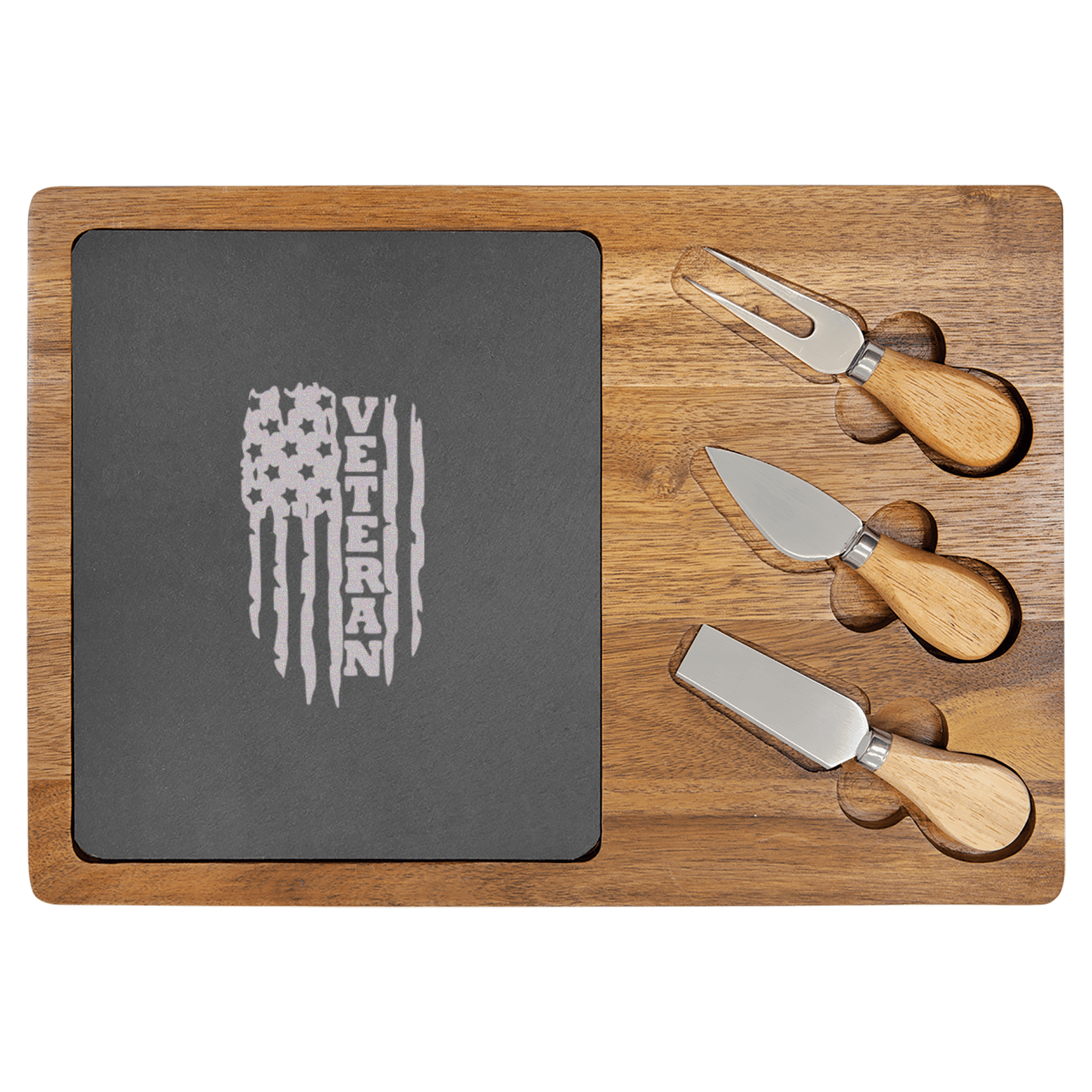 Torn Flag Wood Slate Serving Tray