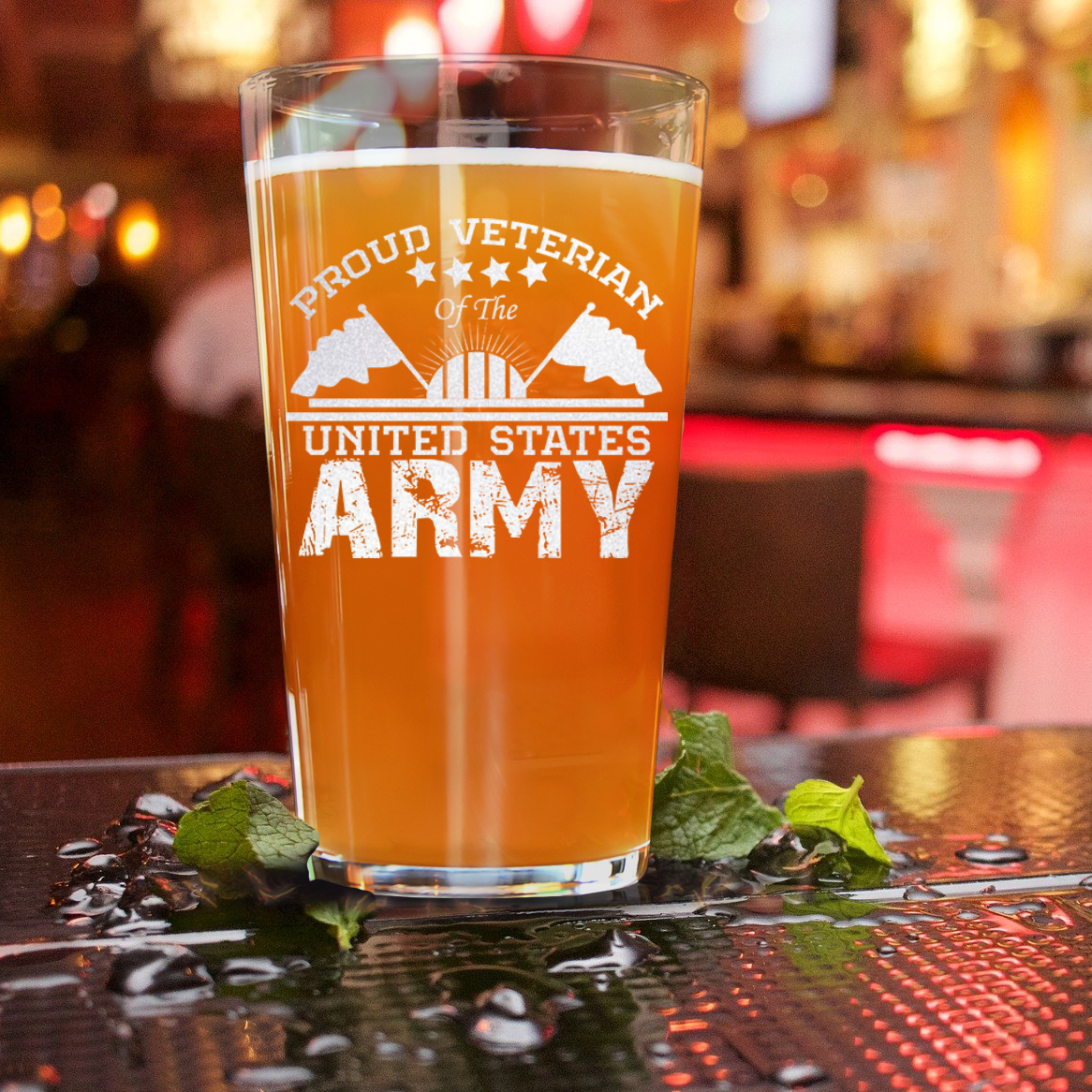 US Army Veteran Pint Glass