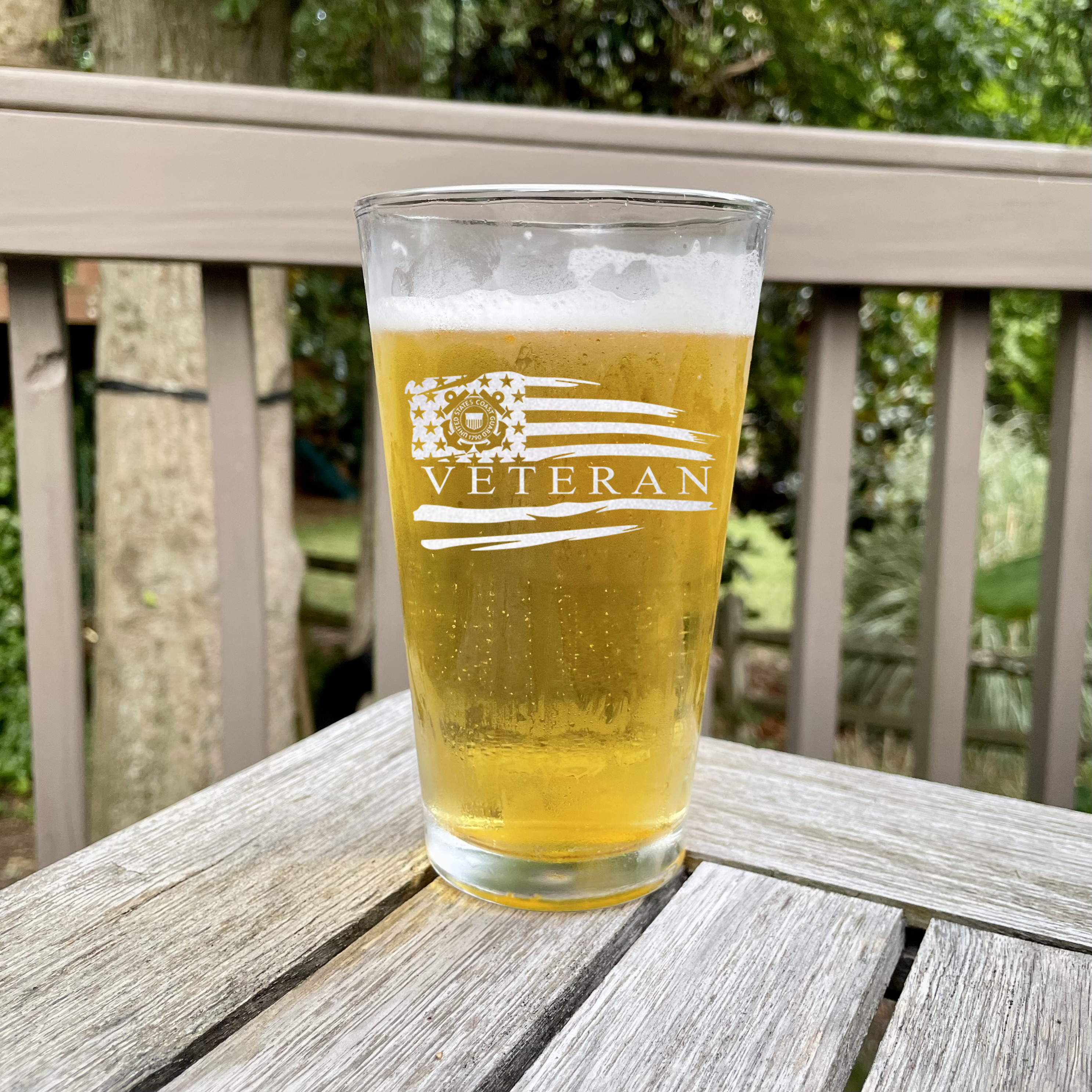 US Coast Guard Veteran Pint Glass
