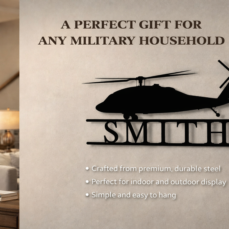 Military Helicopter Personalized Sign