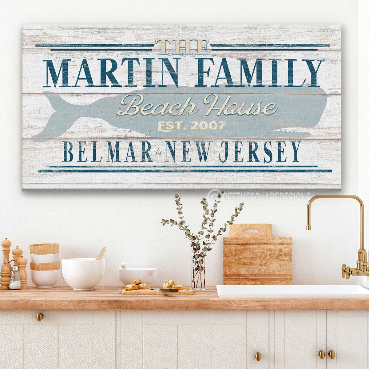 Whale Cove Family Name Canvas
