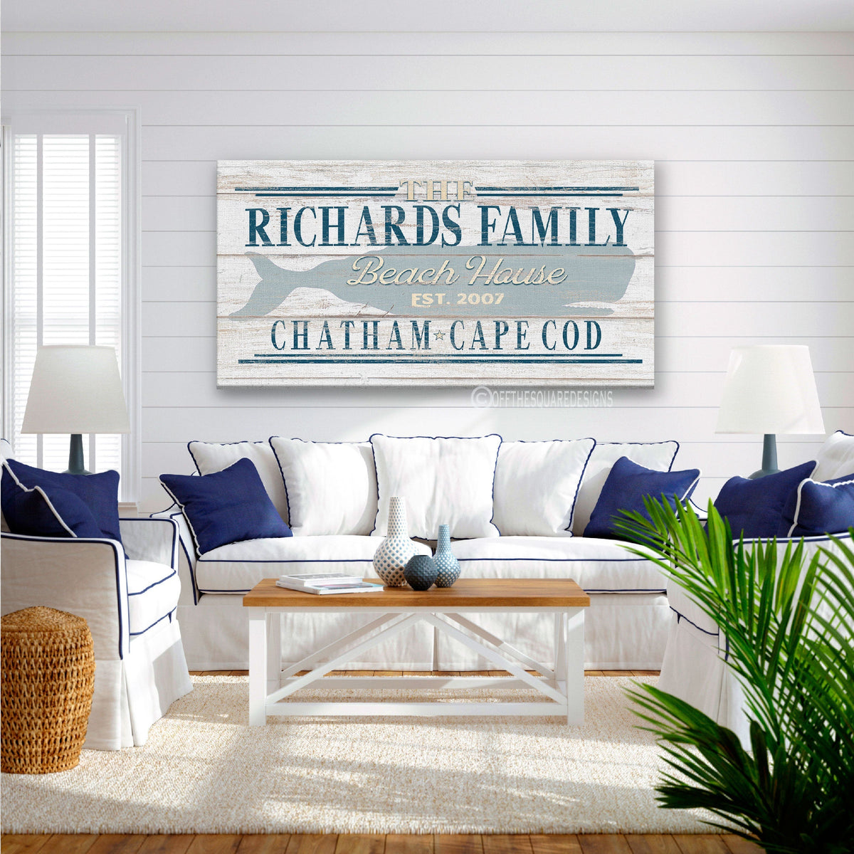 Whale Cove Family Name Canvas