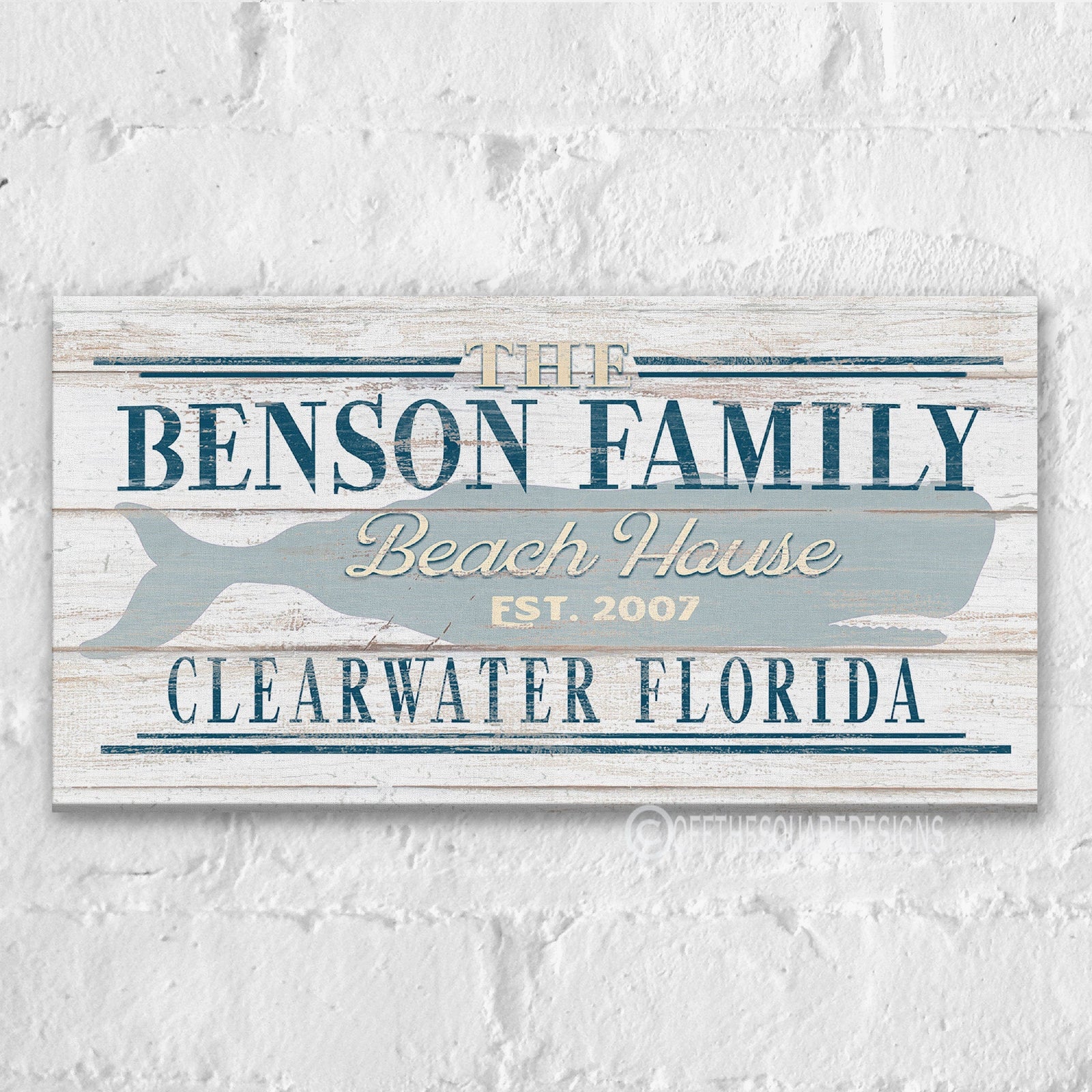 Whale Cove Family Name Canvas