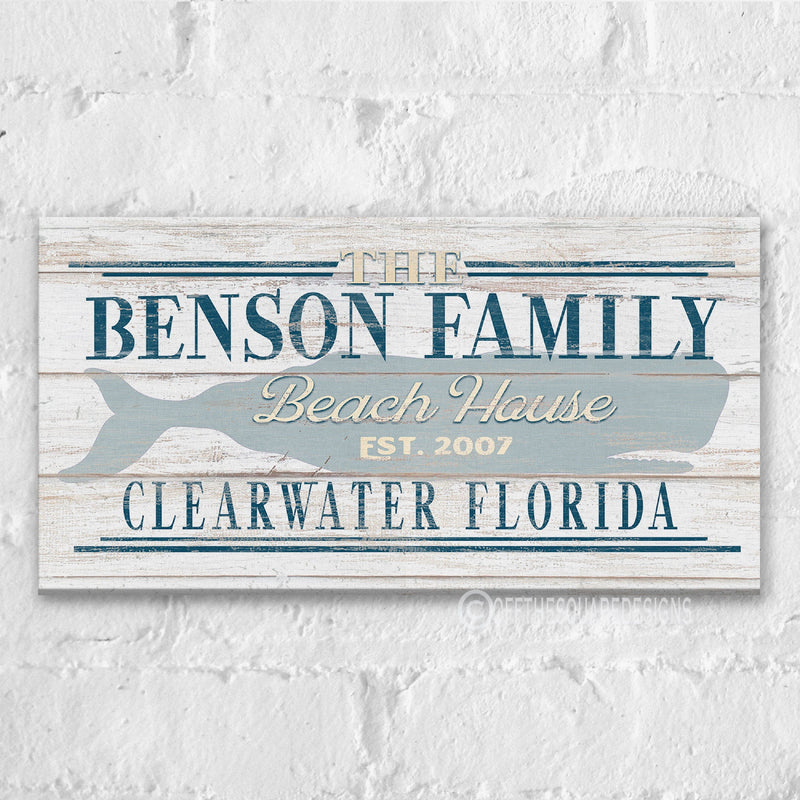 Whale Cove Family Name Canvas
