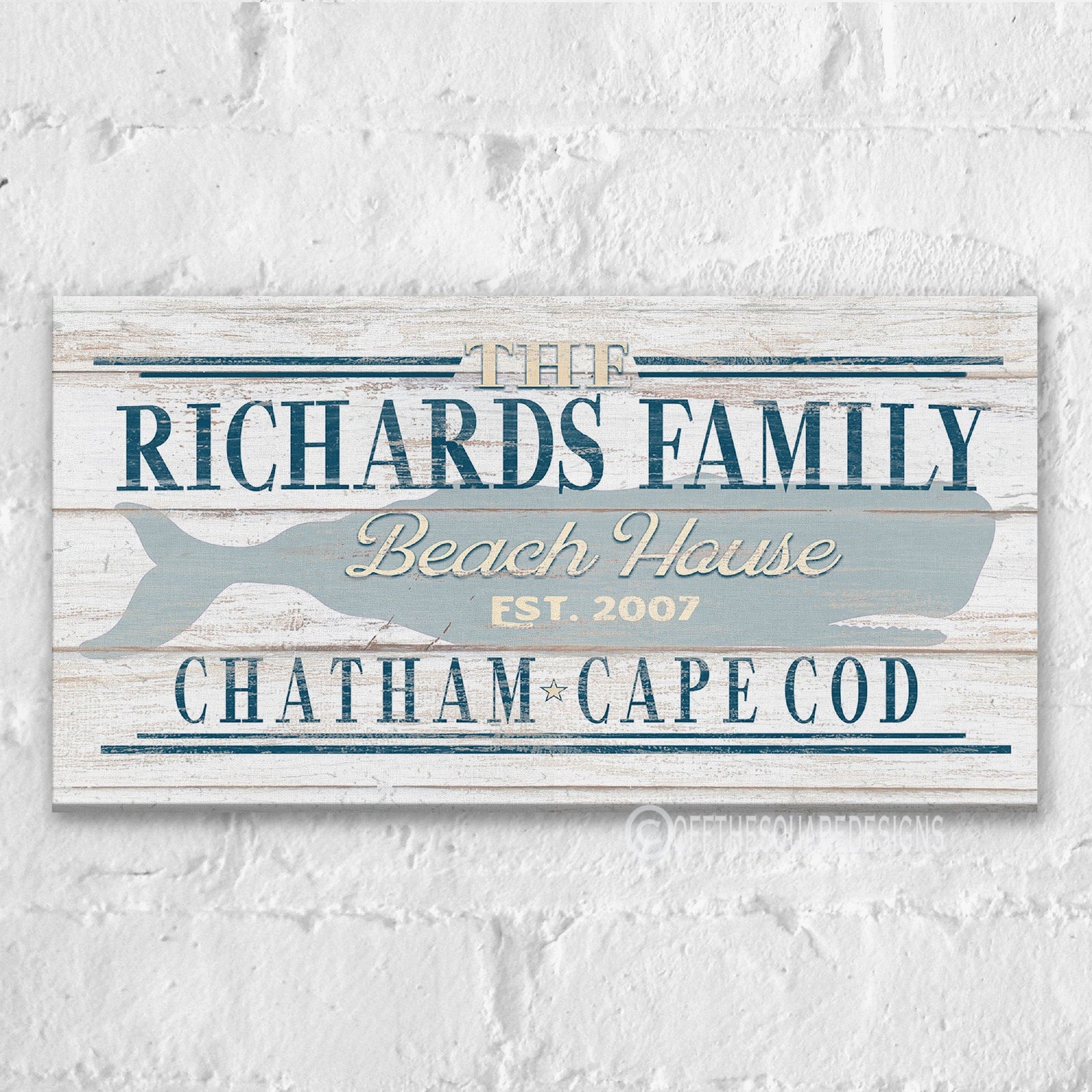 Whale Cove Family Name Canvas