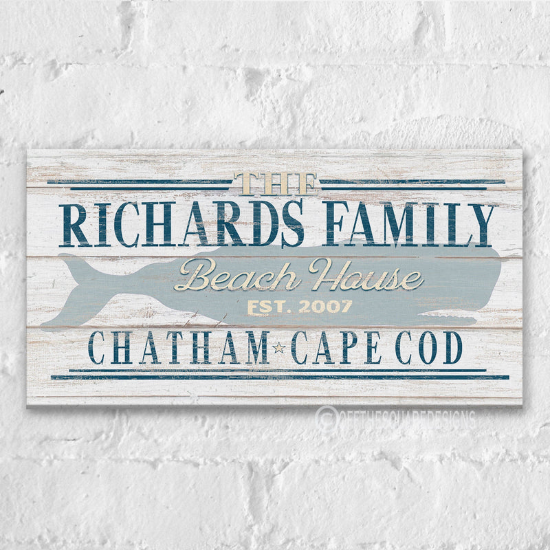 Whale Cove Family Name Canvas