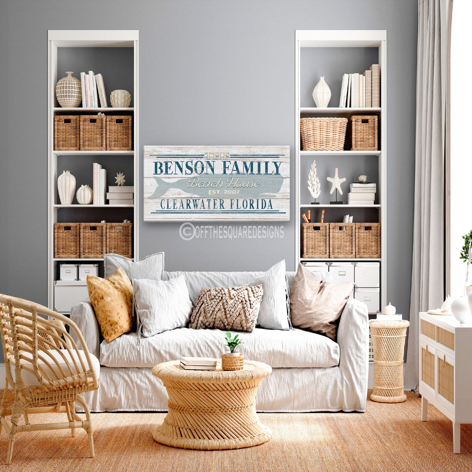 Whale Cove Family Name Canvas