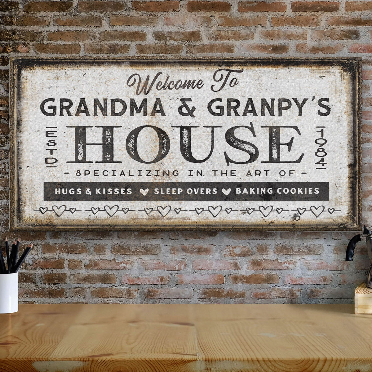 Grandparents' House Canvas Sign