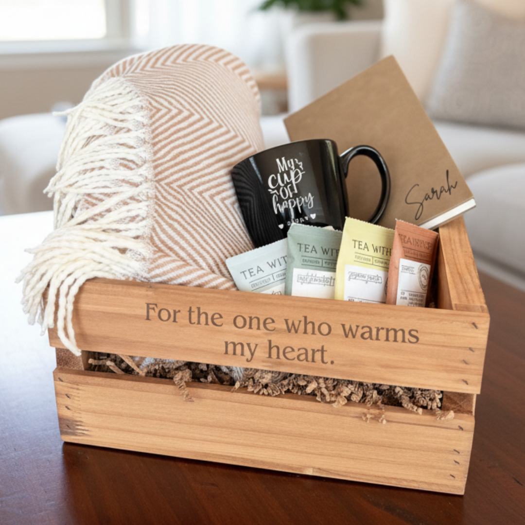 Personalized Cozy Comfort Gift Basket Set for her, Customized Gifts for Women by Groovy Girl Gifts