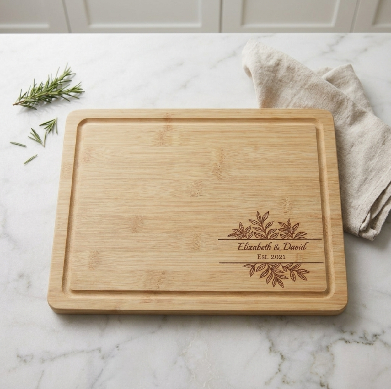 Evergreen Love Anniversary Cutting Board