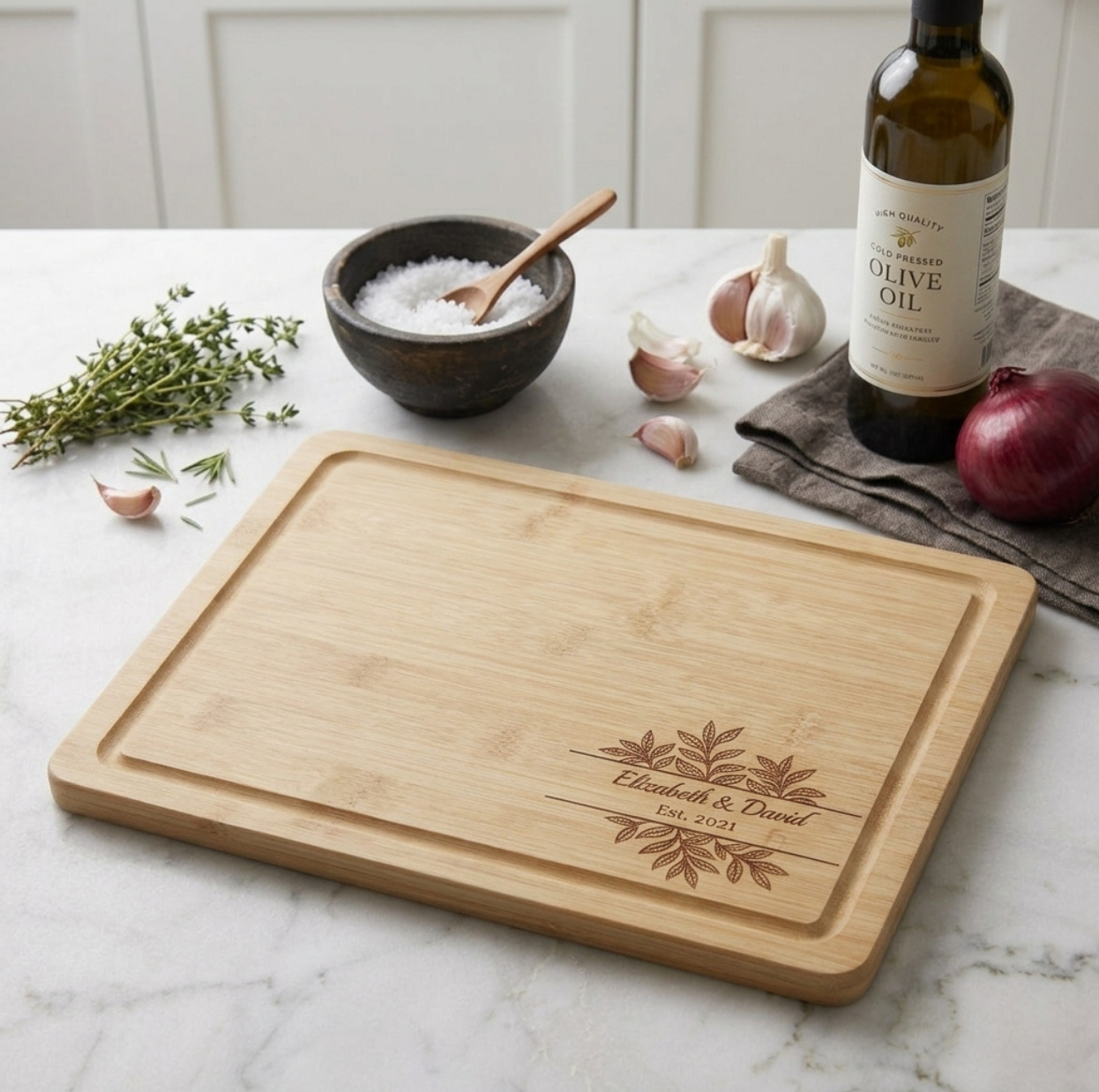 Evergreen Love Anniversary Cutting Board