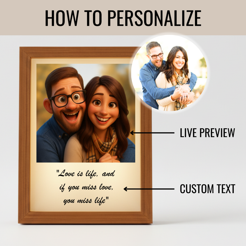 Personalized Animated Light Up Picture Frame for her, Customized Gifts for Women by Groovy Girl Gifts