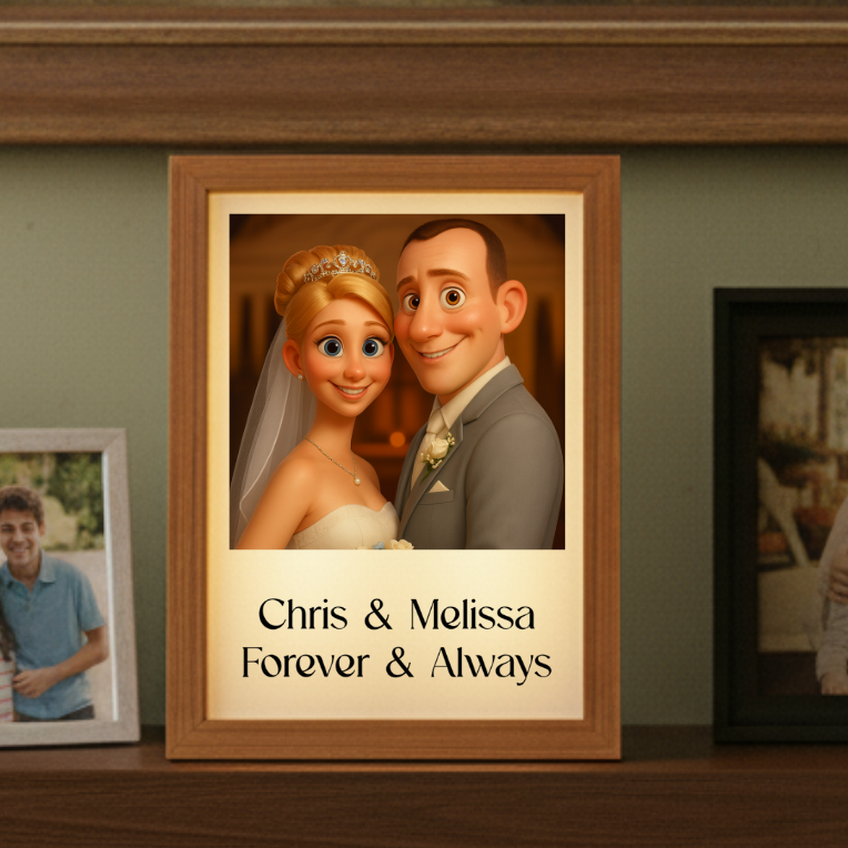 Model Magic Picture Frame Personalized Magic Photo Frame | AI-Animated Light Display - Willow & Hive