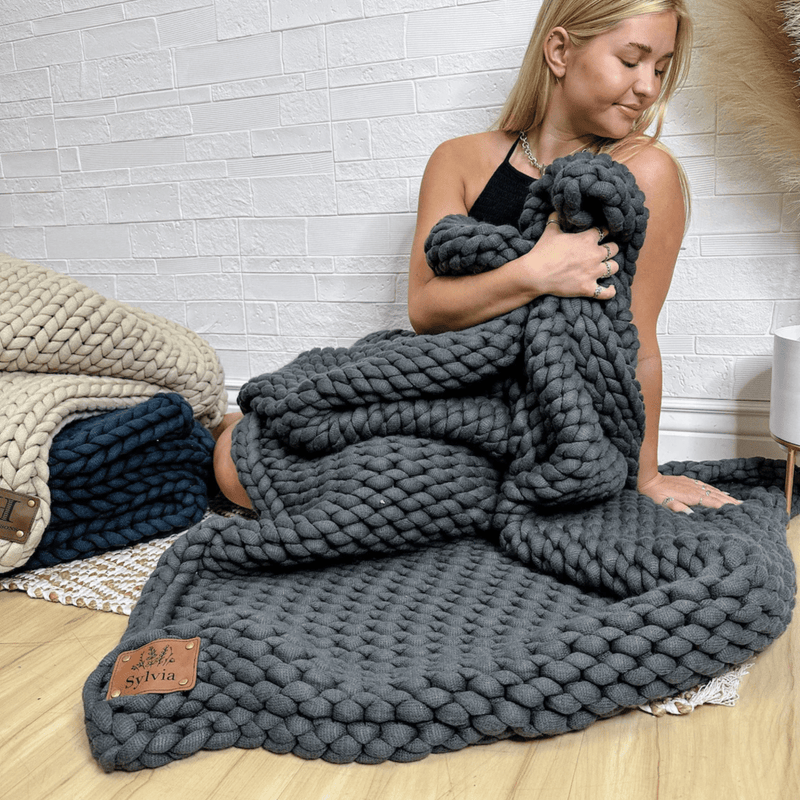 Personalized Cozy Bliss Chunky Knit Personalized Blanket for her, Customized Gifts for Women by Groovy Girl Gifts