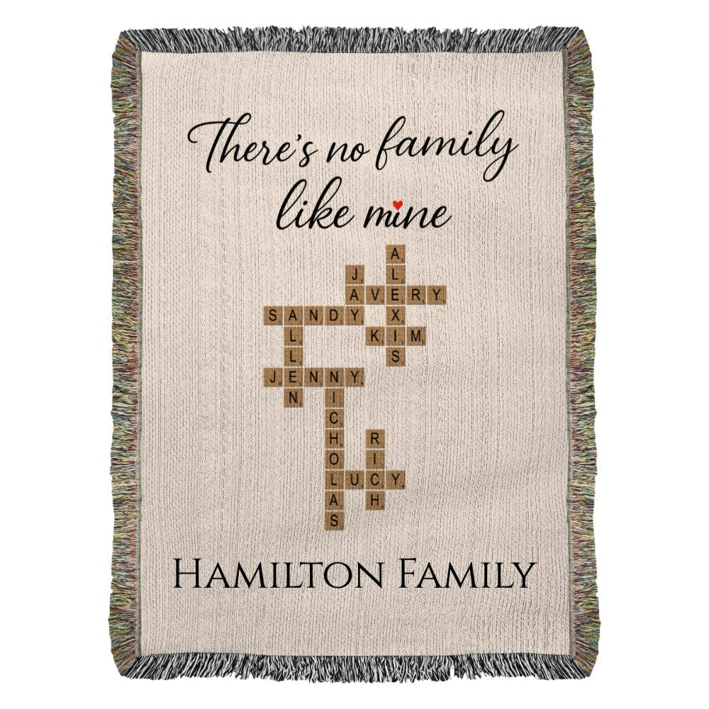 Custom Family Crossword Blanket