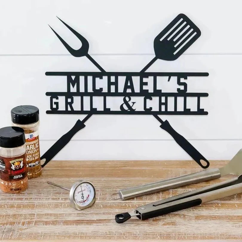 Unique Personalized Custom Grill Sign Customized Pub Signs Gifts for Men by Groovy Guy