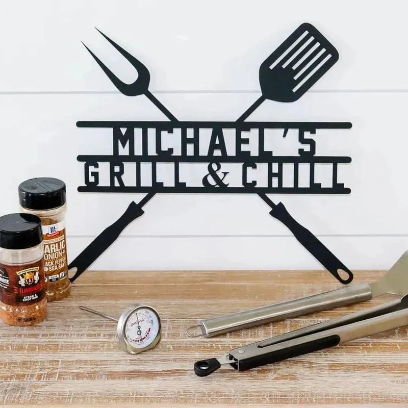 Unique Personalized Custom Grill Sign Customized Pub Signs Gifts for Men by Groovy Guy