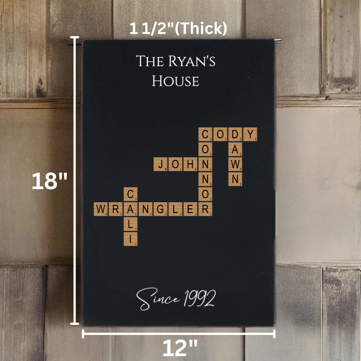 Family Threads Personalized Crossword Sign