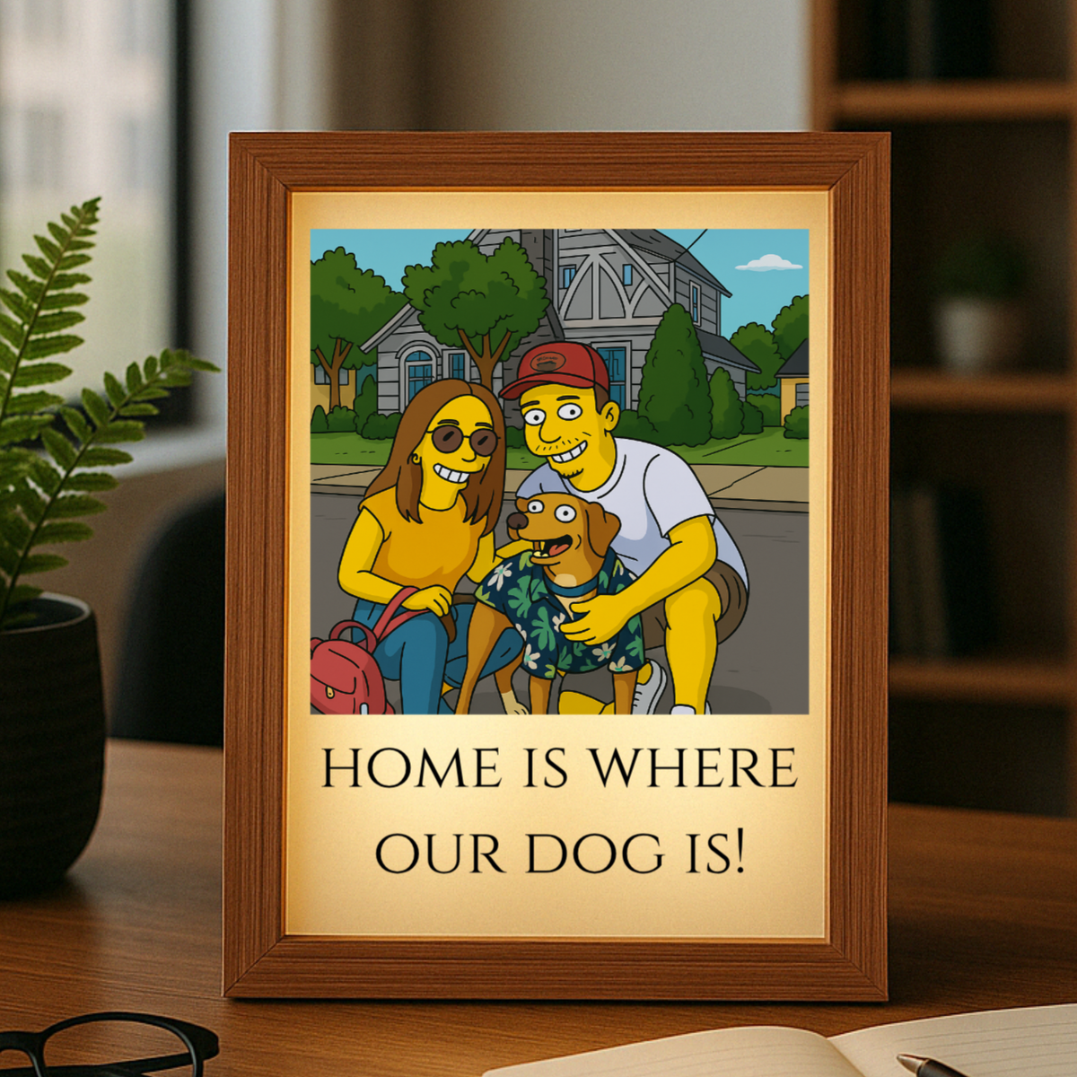 Framed Picture of Personalized Cartoon - Willow and Hive