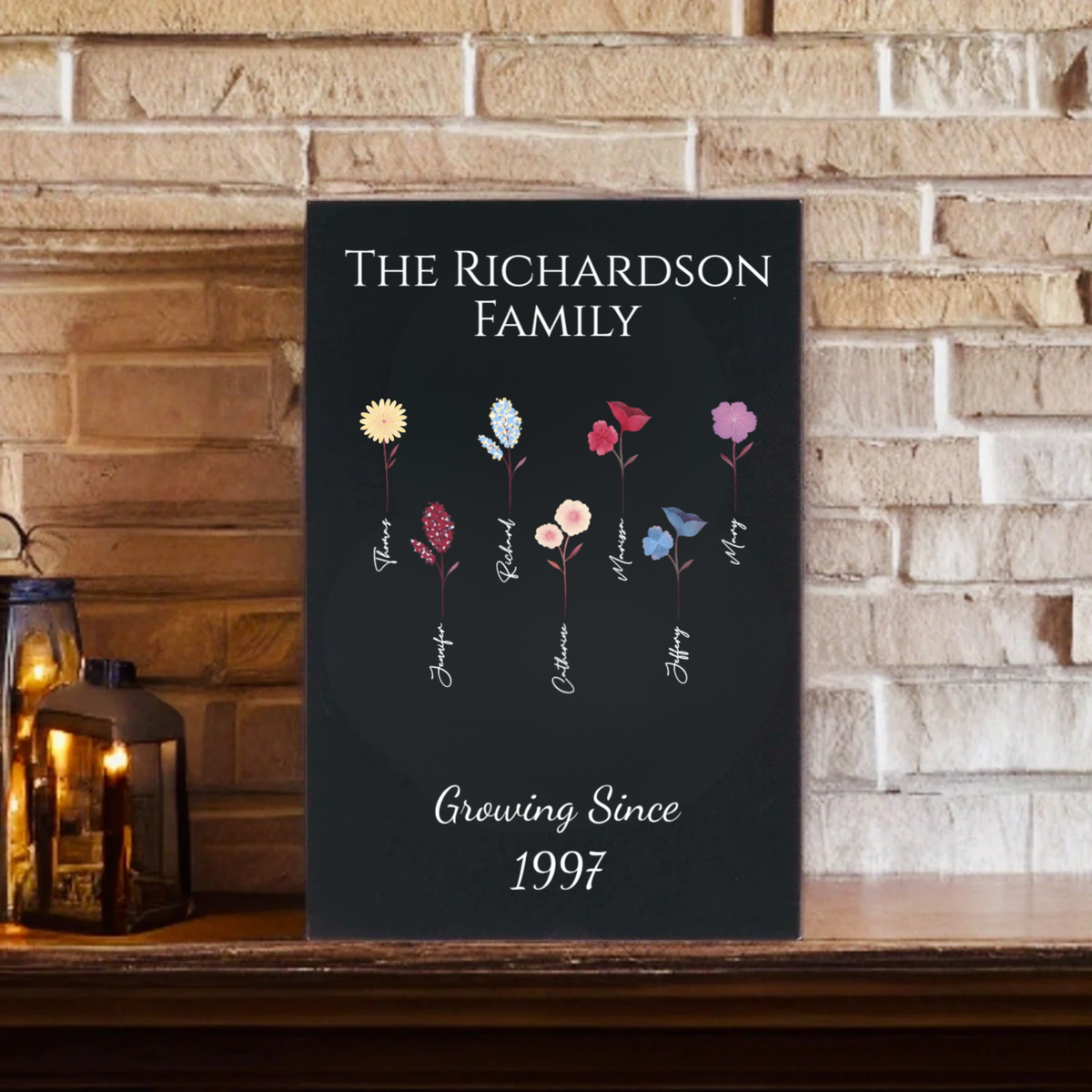 Family Garden Birth Flower Canvas